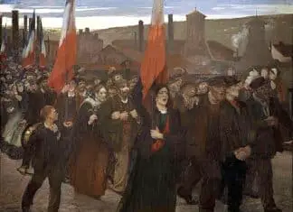 Droit de grève en France : historique La Grève au Creusot, Jules Adler, 1899, huile sur toile