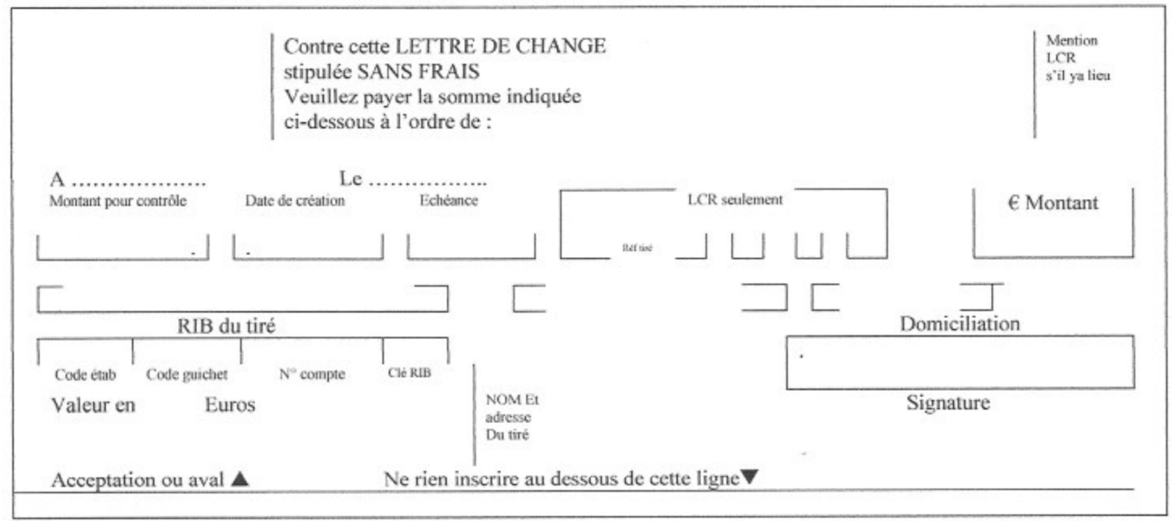 Lettre de change type